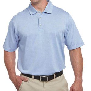 NWOT Pebble Beach Men's Dry-Luxe Performance Short Sleeved Shirt in Blue, XXL